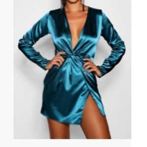 Satin Wrap Dress